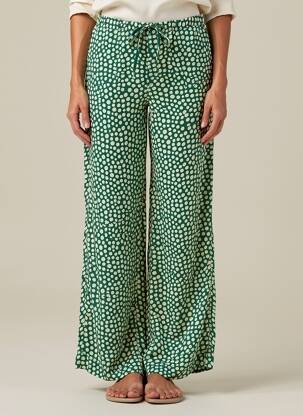 Pantalon droit taille élastique taille normale vert CHARLIE JOE femme