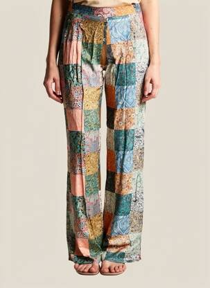Pantalon droit taille élastique taille normale bleu CHARLIE JOE femme