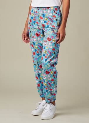 Pantalon droit tissage crêpe taille normale bleu KING KONG femme