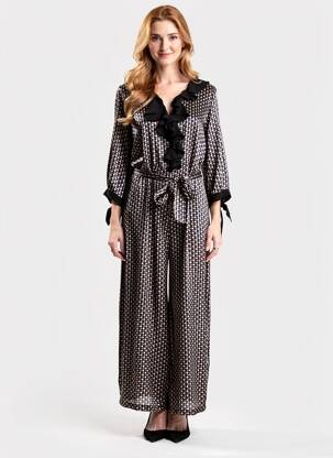 Combi-pantalon fermeture zippée au dos manches 3/4 noir MARYLEY femme