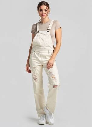 Salopette coupe cintrée manches 3/4 beige BELLAWAY femme