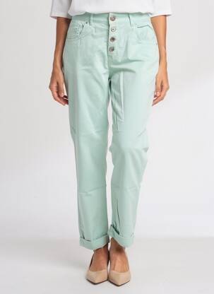 Pantalon droit taille élastique taille normale bleu ALMANEGRA femme