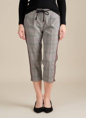 Pantalon 7/8 fermeture zippée sous rabat boutonné taille normale gris MARYLEY femme