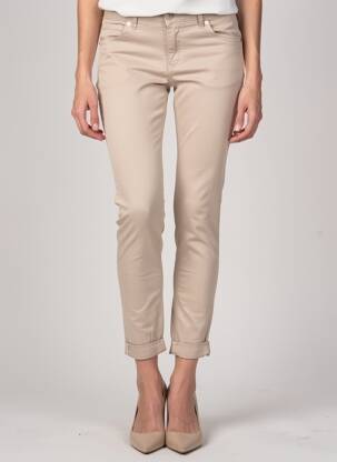 Pantalon slim stretch taille normale beige ALMANEGRA femme