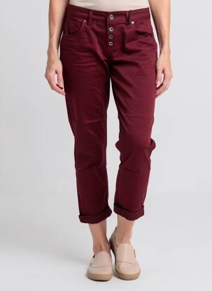 Pantalon 7/8 stretch taille normale rouge ALMANEGRA femme