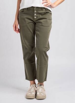 Pantalon 7/8 stretch taille normale vert ALMANEGRA femme