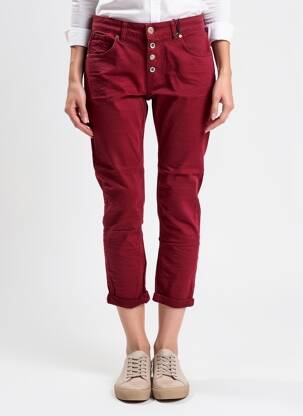 Pantalon 7/8 stretch taille normale rouge ALMANEGRA femme