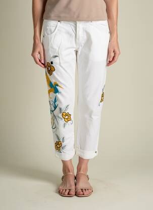 Pantalon 7/8 stretch taille normale blanc BELLAWAY femme