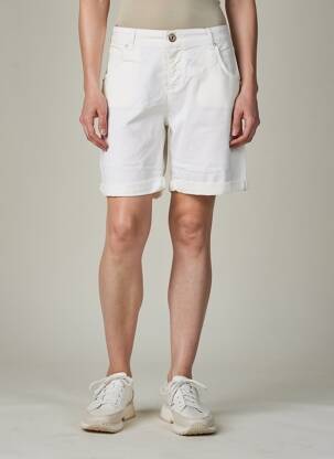 Short tissage denim taille normale blanc ALMANEGRA femme