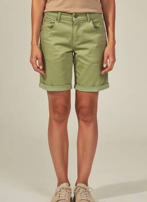 Short tissage denim taille normale vert ALMANEGRA femme