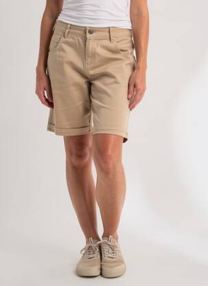 Bermuda coupe droite taille normale beige ALMANEGRA femme