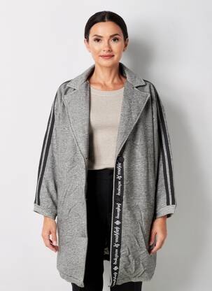 Manteau long coupe cintrée sans capuche gris MARYLEY femme