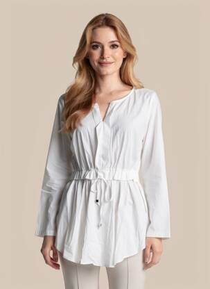 Tunique manches longues légère et transparente blanc MARYLEY femme