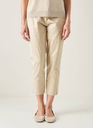 Pantalon 7/8 taille à pinces taille normale beige MARYLEY femme