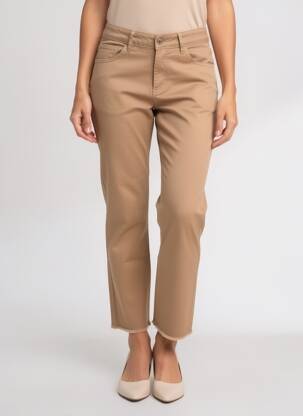 Pantalon 7/8 stretch taille normale marron ALMANEGRA femme