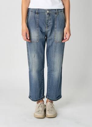 Jeans coupe droite taille haute taille haute bleu ALMANEGRA femme