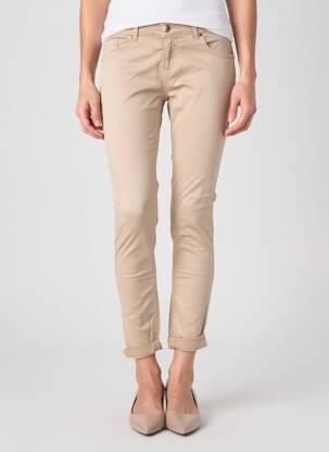 Pantalon slim taille élastique taille normale beige ALMANEGRA femme