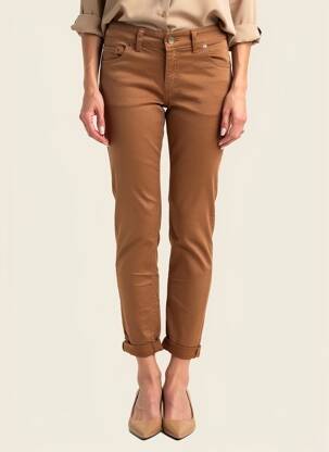 Pantalon slim taille élastique taille normale marron ALMANEGRA femme