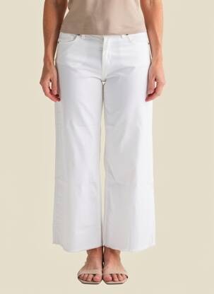 Pantalon 7/8 stretch taille normale blanc ALMANEGRA femme