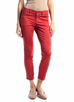 Pantalon 7/8 stretch taille normale rouge ALMANEGRA femme