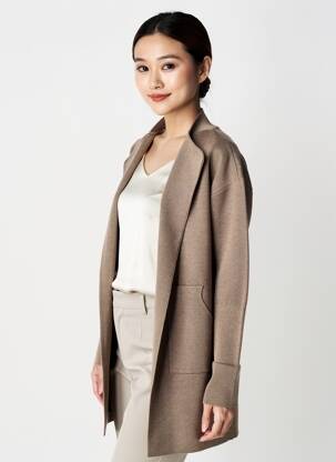 Gilet manches longues stretch marron YAYA femme