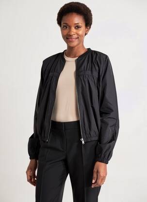 Blouson effet matière satinée noir YAYA femme