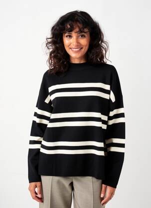 Pull stretch manches longues noir YAYA femme