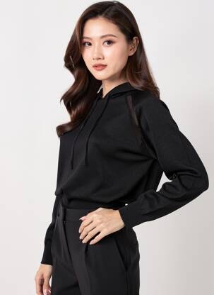 Pull stretch manches longues noir IKKS femme