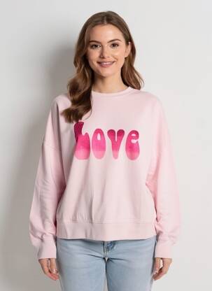 Sweat-shirt stretch manches longues rose FIVE femme
