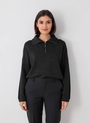Pull resserrée sur le bas manches longues noir I.CODE (By IKKS) femme