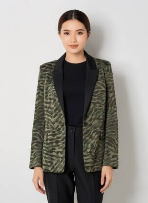 Blazer fausses poches vert IKKS femme