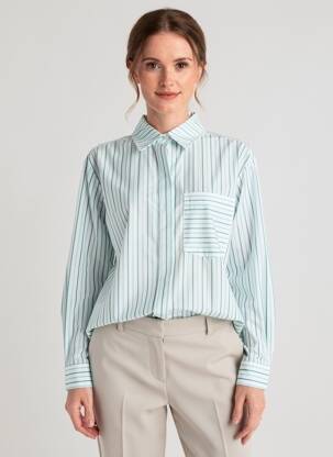 Chemisier coupe cintrée manches longues vert YAYA femme