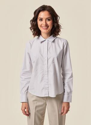 Chemisier coupe cintrée manches longues blanc YAYA femme
