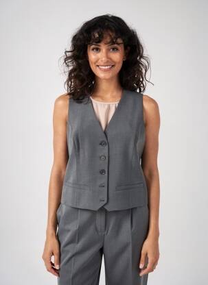 Gilet sans manche doublure gris YAYA femme