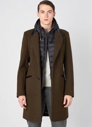 Manteau long a capuche a capuche marron ONE SIZE MORE... femme