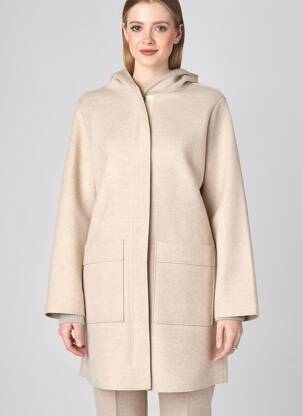 Manteau long coupe cintrée sans capuche gris YAYA femme