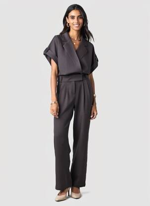 Combi-pantalon manches courtes manches courtes gris YAYA femme