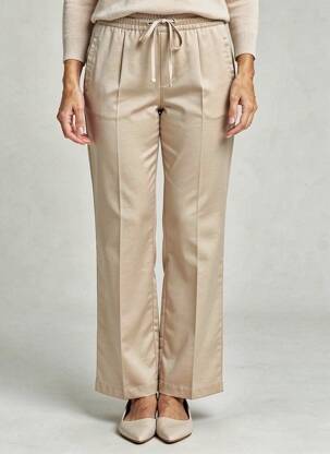 Pantalon droit taille élastique taille normale beige IKKS femme