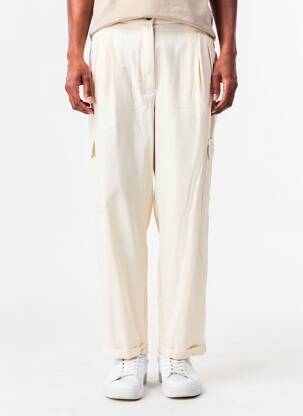 Pantalon cargo taille élastique taille normale beige YAYA femme