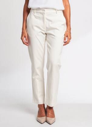 Pantalon chino tissage popeline taille normale beige YAYA femme