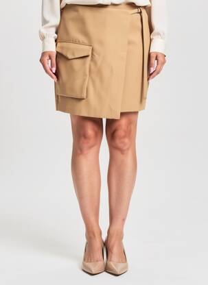 Jupe courte poches beige YAYA femme