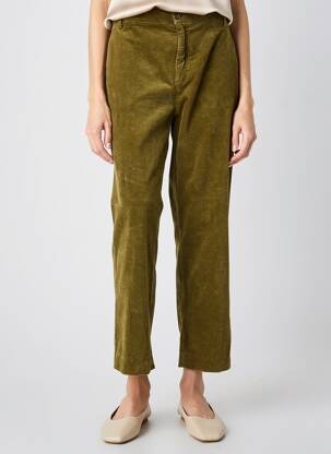 Pantalon chino fermeture zippée sous rabat boutonné taille normale vert HOD femme