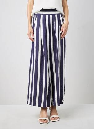 Pantalon large tissage popeline taille normale bleu VILAGALLO femme