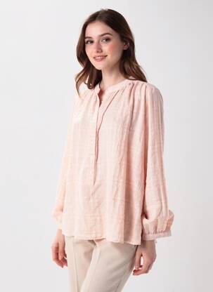 Blouse poignets boutonnés avec fente manches longues rose JC.SOPHIE femme