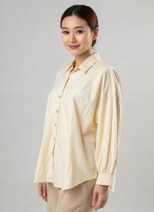 Chemisier manches longues manches longues beige HOD femme