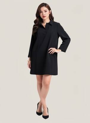 Robe courte manches longues manches longues noir I.CODE (By IKKS) femme