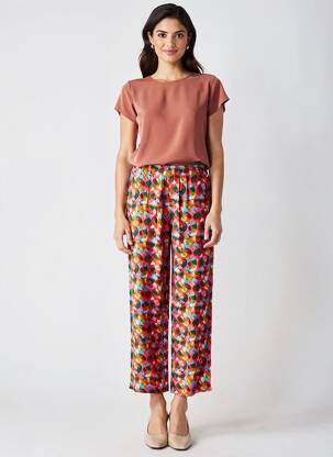 Pantalon droit taille élastique taille normale rouge AGATHE & LOUISE femme