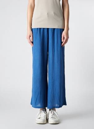 Pantalon large tissage crêpe taille normale bleu AGATHE & LOUISE femme
