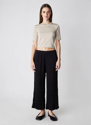 Pantalon large tissage crêpe taille normale noir AGATHE & LOUISE femme