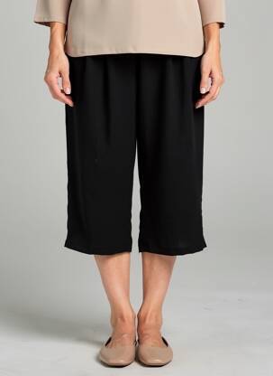 Pantacourt coupe droite taille normale noir ATLANTA femme